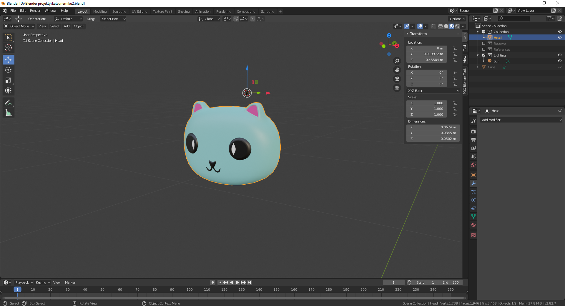 Blender katsune head
